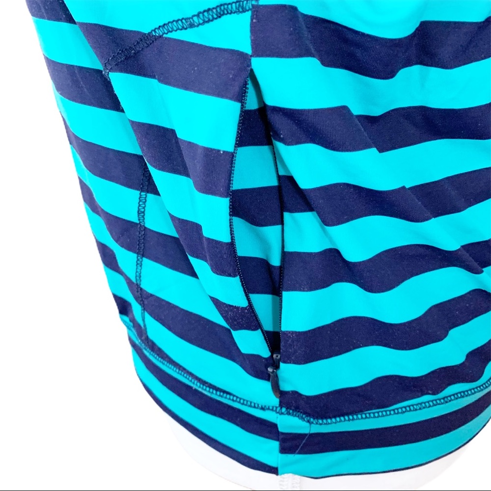 🎀 Teal /Blue Stripe Short Sleeve Active Top - Picture 8 of 9